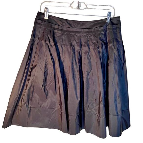 TALBOTS PETITE BLACK 100% SILK ALL AROUND PLEATED SKIRT TALBOTS 10P $139 NWT - Picture 1 of 9